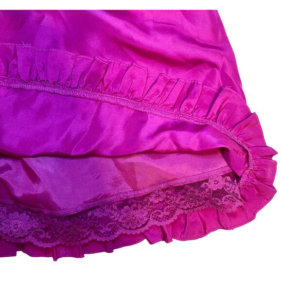 Anthropologie 100% silk strapless fuschia smocked dress - Picture 3 of 4